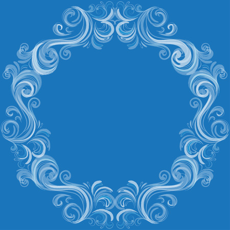 Blue background and swirls, vector watercolor imitation.のイラスト素材