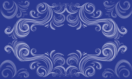 Blue background and swirls, vector watercolor imitation.のイラスト素材