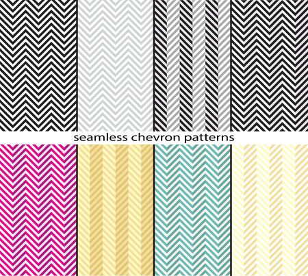 Set of seamless chevron patterns. Pattern swatches are included in vector file.のイラスト素材