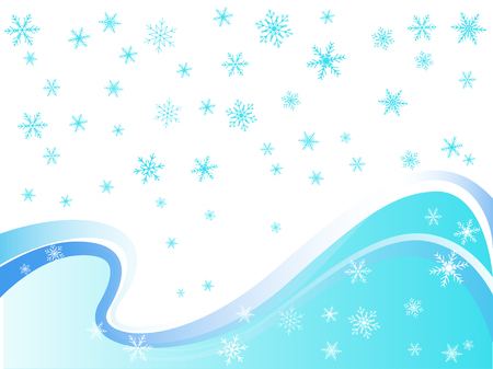 Abstract background with transparency effects. Smooth color waves in motion and snowflakes.のイラスト素材
