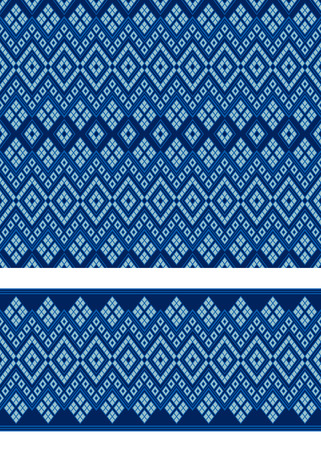 Seamless geometric ethnic pattern and border. Traditional Eastern Asian style.のイラスト素材
