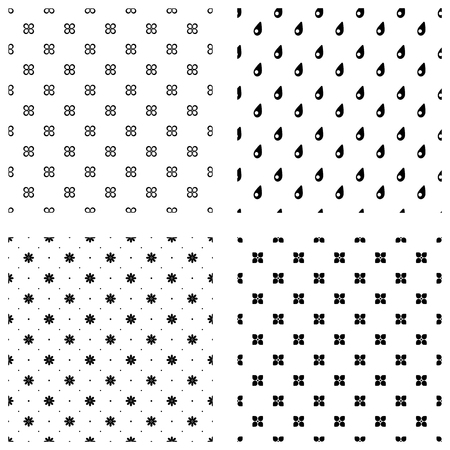 Set of flowers and raindrops.のイラスト素材