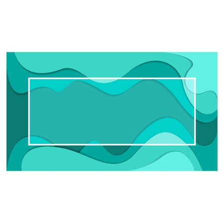 Banner with dynamic colorful waves. Paper cut style, shadow 3D effects.のイラスト素材