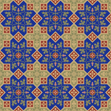 Ethnic geometric seamless pattern. Antique Byzantine style. Swatch is included.のイラスト素材