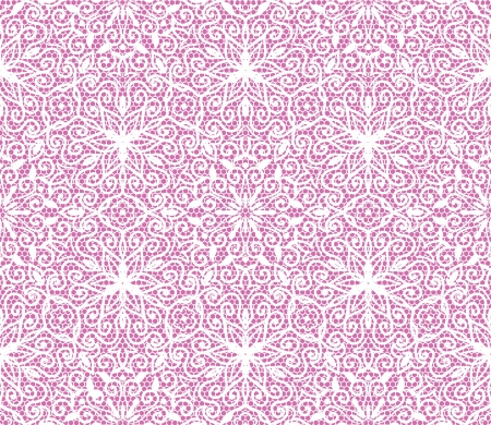 Seamless white floral lace pattern on pink backgroundのイラスト素材