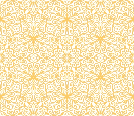 Seamless yellow floral pattern on white background のイラスト素材