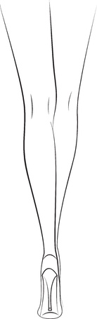 silhouette of slim long womanのイラスト素材