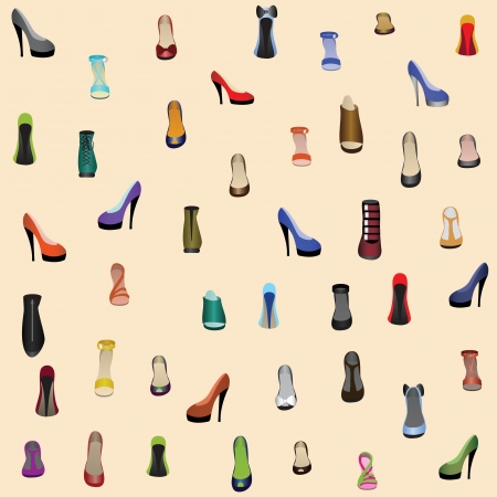 seamless background with shoesのイラスト素材