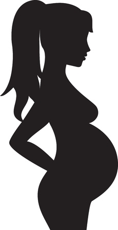 Silhouette of the pregnant womanのイラスト素材