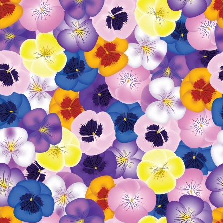 Seamless background with pansiesのイラスト素材