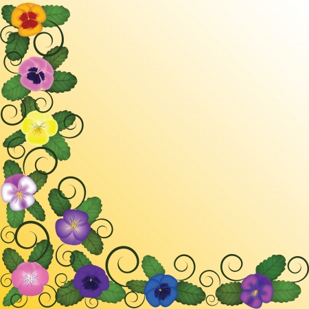 sunshine background with pansies のイラスト素材