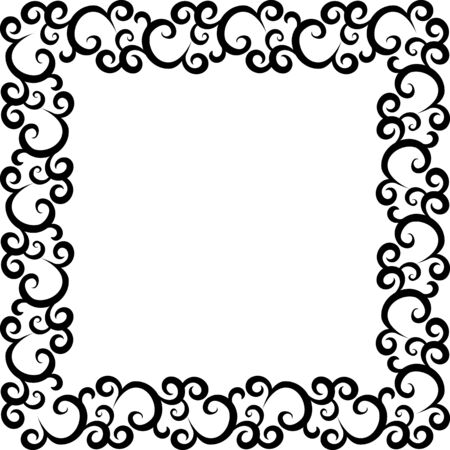 Curly pattern frameのイラスト素材