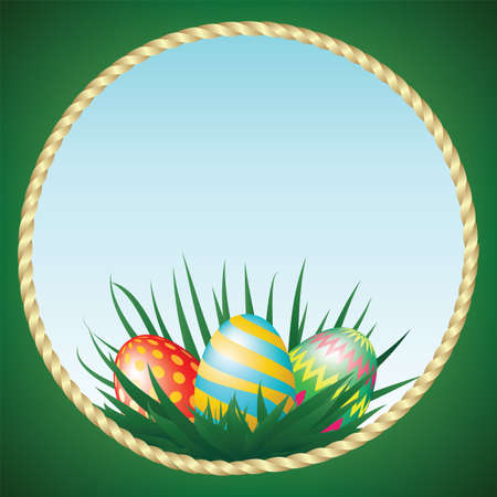 Easter eggs and grassのイラスト素材