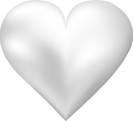 White pearl shaped heartのイラスト素材