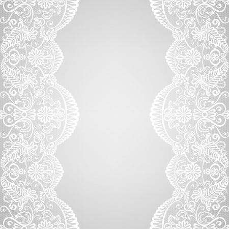 Wedding invitation or greeting card with lace border のイラスト素材