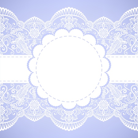 Wedding invitation or greeting card with lace borderのイラスト素材