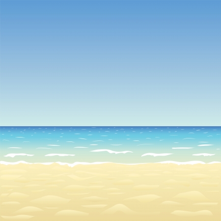 Blue sky, ocean and beachのイラスト素材