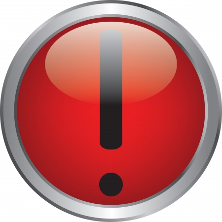 Exclamation danger sign on red circle buttonのイラスト素材