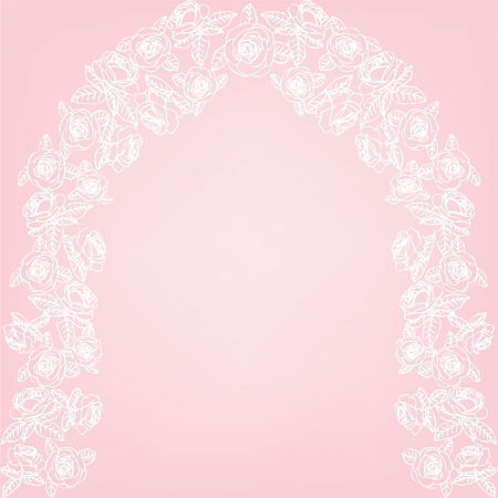 Template for wedding, invitation or greeting card with roses archのイラスト素材
