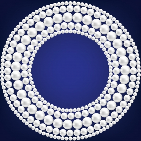 Dark blue background with pearl necklace のイラスト素材