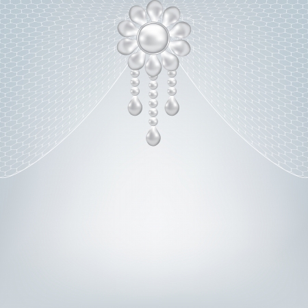 Invitation, greeting or wedding card with pearl jewerly and lace のイラスト素材