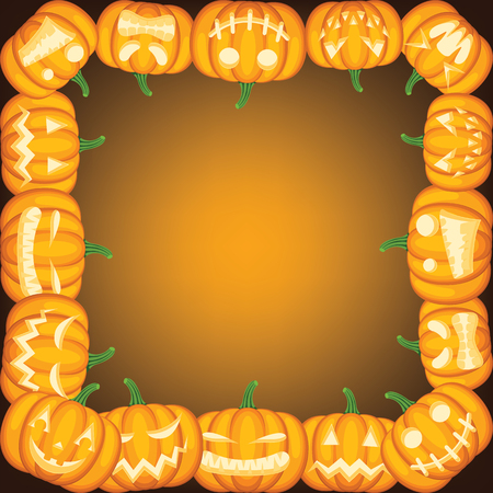 Halloween with pumpkin frameのイラスト素材