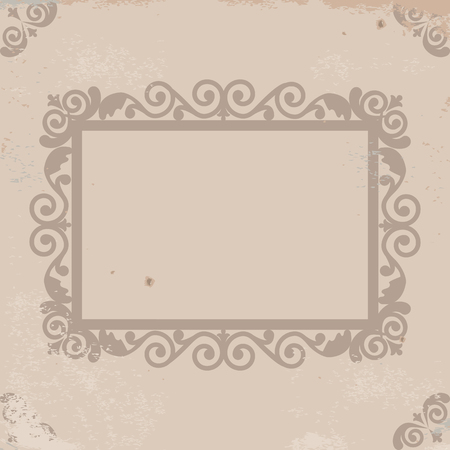 Vintage card with frame on old paperのイラスト素材