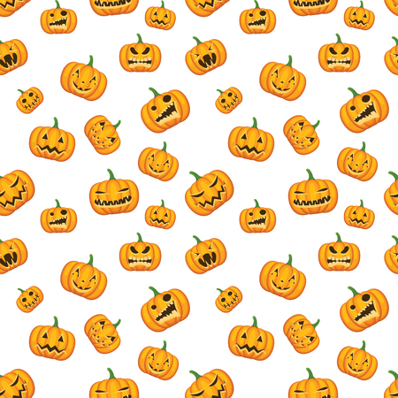 Seamless Halloween with pumpkinsのイラスト素材