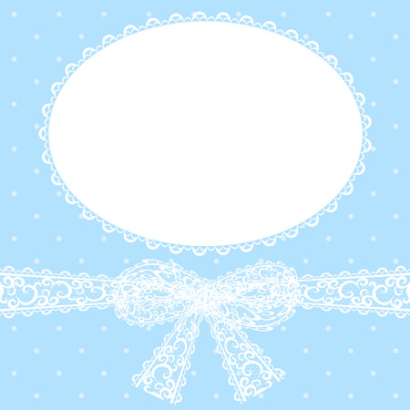 Template for wedding, invitation or greeting card with lace fabric backgroundのイラスト素材
