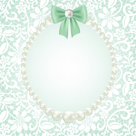Wedding invitation or greeting card with lace frameのイラスト素材