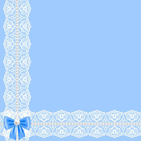 Vector template for wedding, invitation or greeting card with lace ribbonのイラスト素材