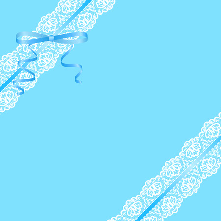 Vector template for wedding, invitation or greeting card with lace ribbonのイラスト素材