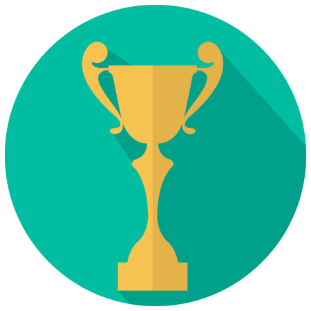 Flat icon of cup award on green backgroundのイラスト素材