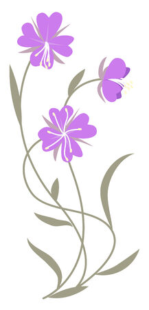 Beautiful lilac flowers isolated on white  illustrationのイラスト素材
