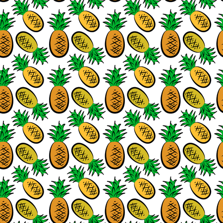 Seamless background with pineapple pattern.