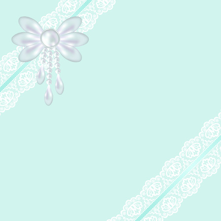 Template for wedding, invitation or greeting card with lace fabric backgroundのイラスト素材
