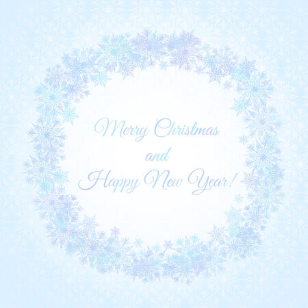 Frame of snowflakes isolated on white backgroundのイラスト素材