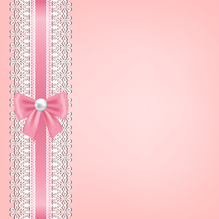 Template for wedding, invitation or greeting card with lace fabric backgroundのイラスト素材