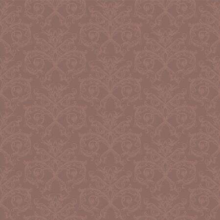 Seamless brown damask flourish pattern. Seamless backgroundのイラスト素材