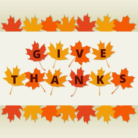 Thanksgiving greetings card with autumn leaves borderのイラスト素材