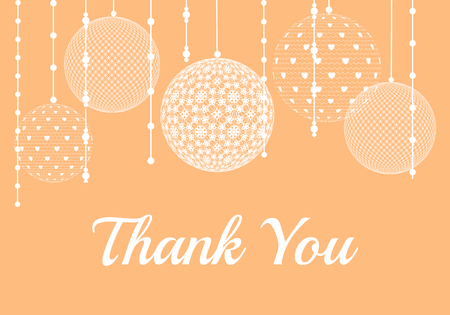 Templates for wedding invitation card with lace baubles decoration on orange colorのイラスト素材