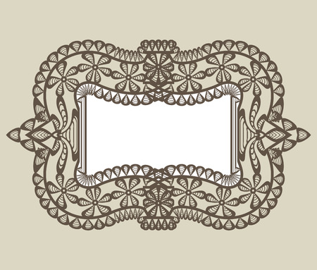 Beige background with vintage lace frameのイラスト素材