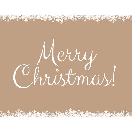 Christmas card with snowflakes on craft backgroundのイラスト素材