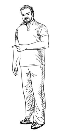 man showing somethingのイラスト素材