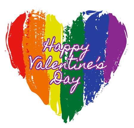 heart in rainbow colorsのイラスト素材