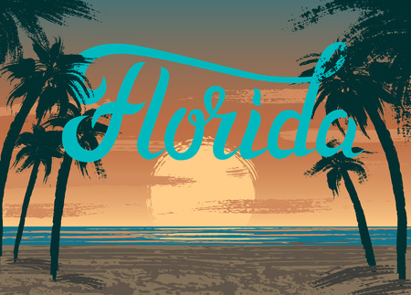 Florida sunsetのイラスト素材