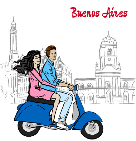 sketch of Plaza de Mayoのイラスト素材