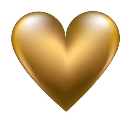 Golden shiny heartのイラスト素材