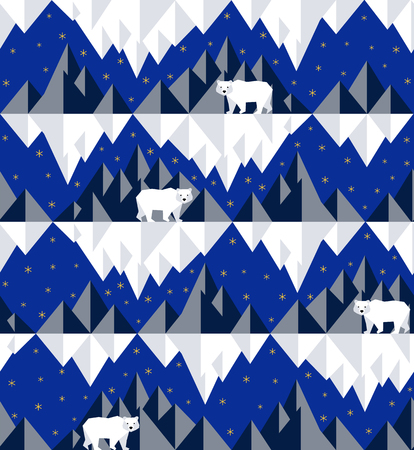 Polar bear on icebergのイラスト素材