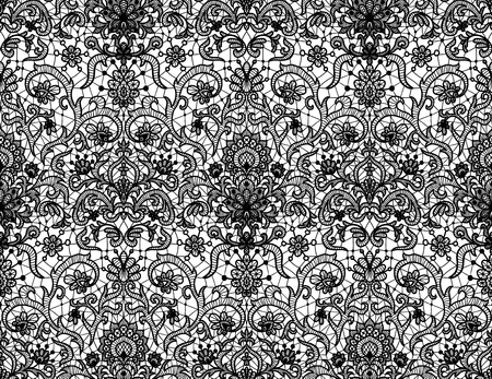 Seamless black lace pattern.のイラスト素材